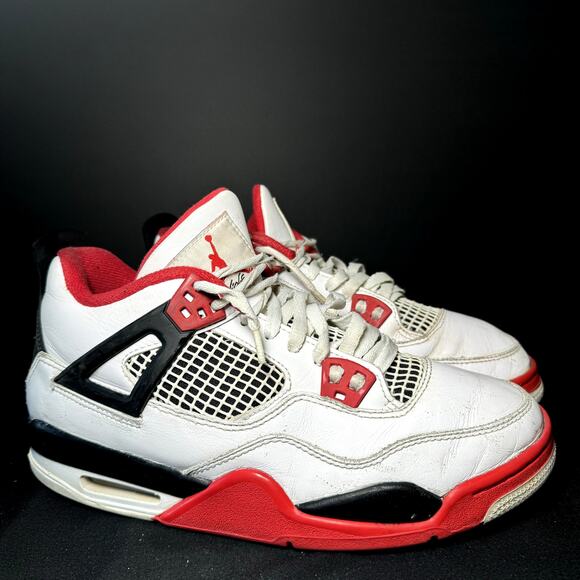 Size 7 - Nike Air Jordan 4 Retro OG GS Fire Red 2020 Men's Shoes - Picture 1 of 8